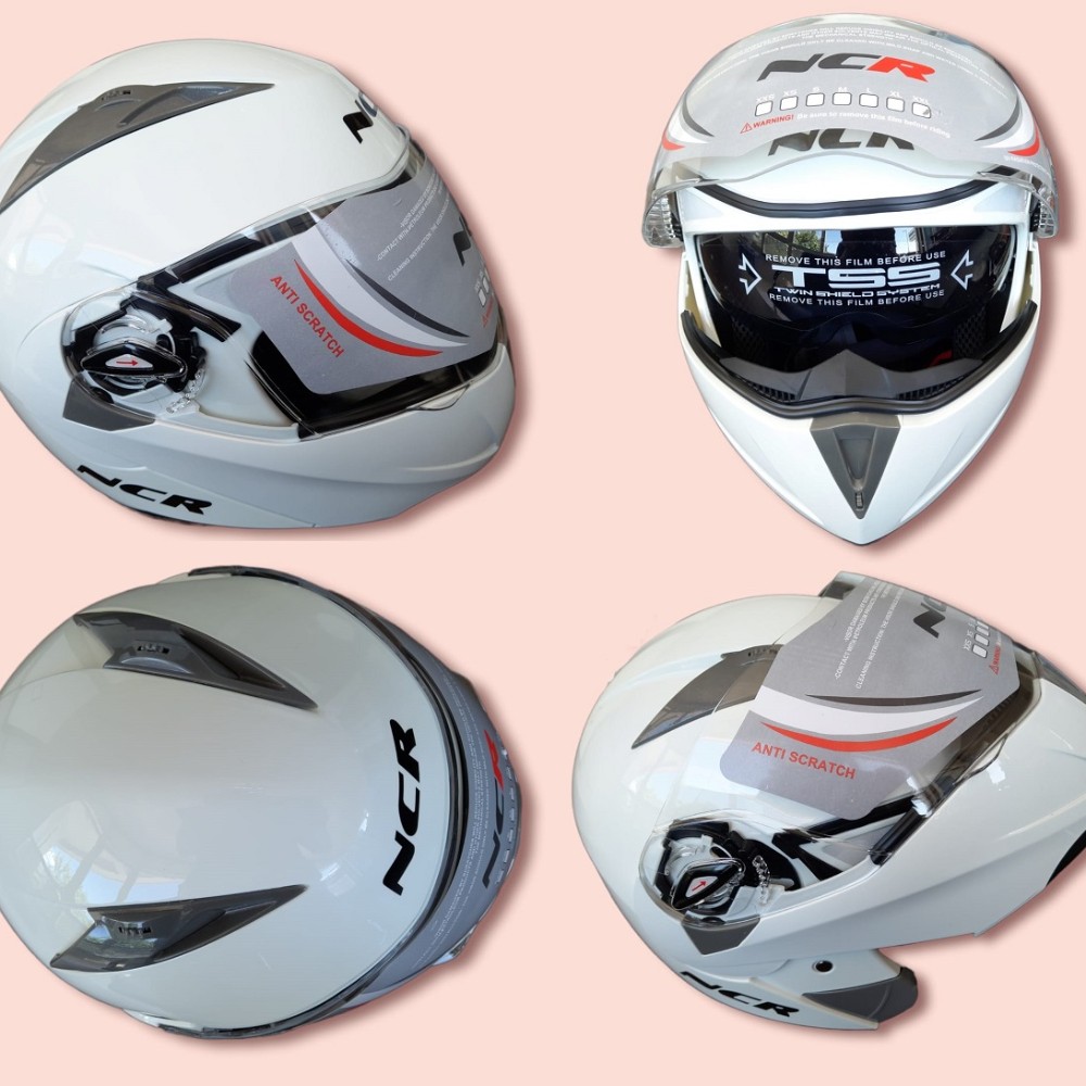 KASK NCR ÇENE AÇILIR VİZÖRLÜ (BEYAZ) ECE BELGELİ (S-M-L-XL BEDEN)