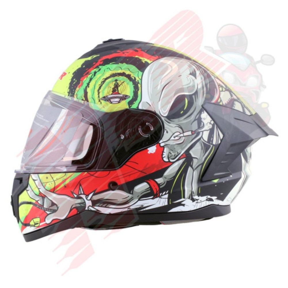 KASK KAPALI M70 ECE SERTİFİKALI-UZAYLI SARI KIRMIZI NCR