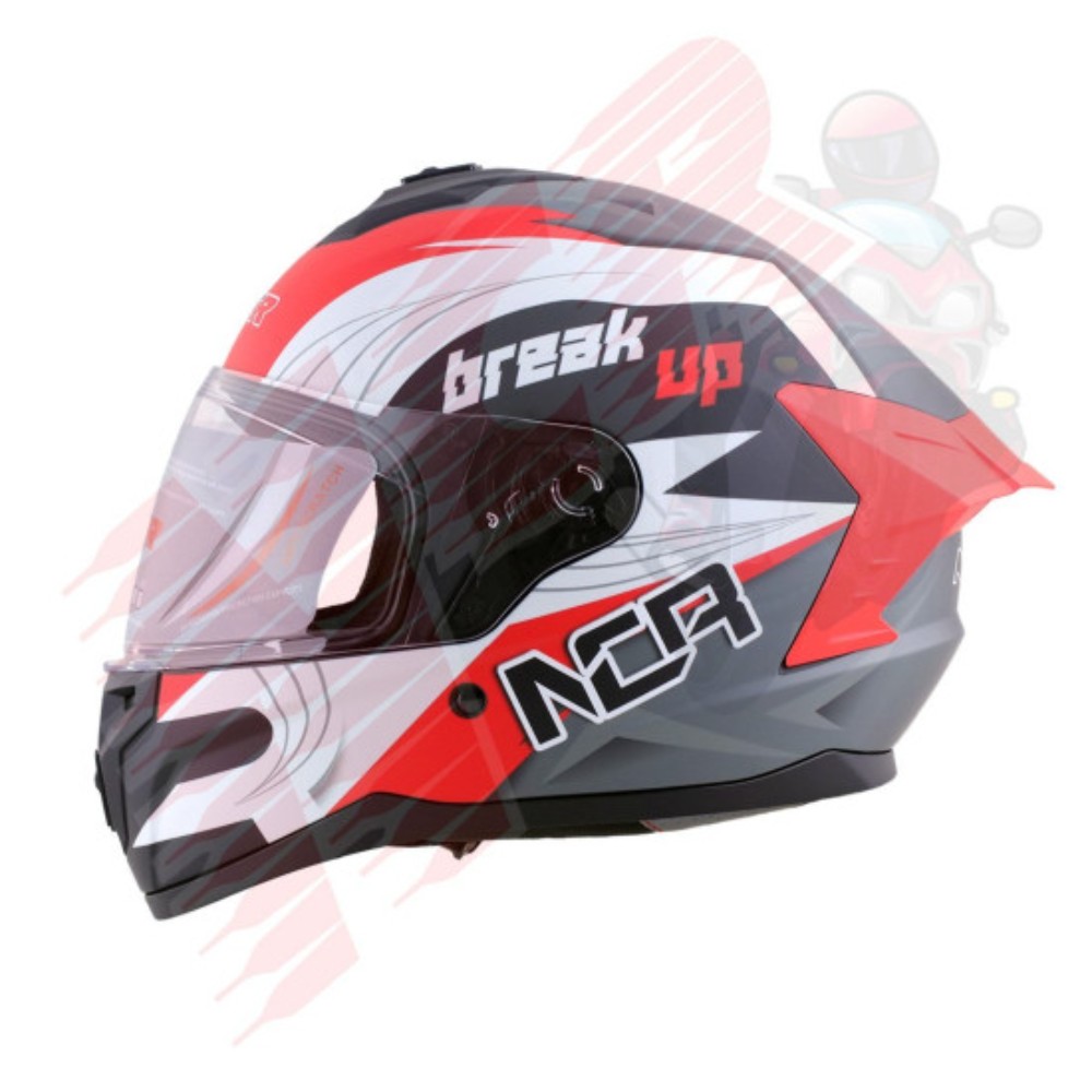KASK KAPALI M70 ECE SERTİFİKALI-KIRMIZI GRAFİK NCR