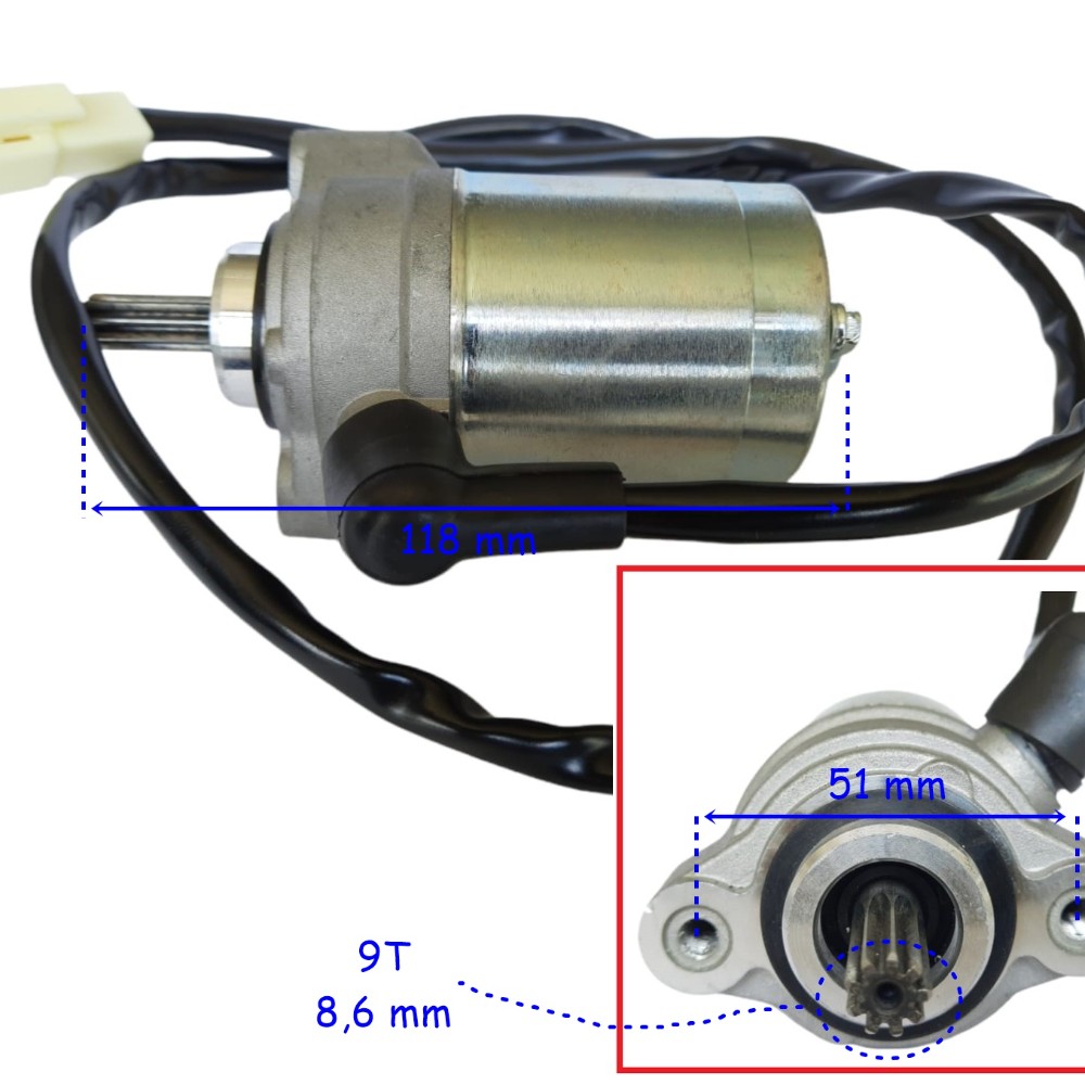 YAMAHA MARŞ MOTORU YZF R125 (2019-25), MT125 (2024-25) 9T 8,6 mm