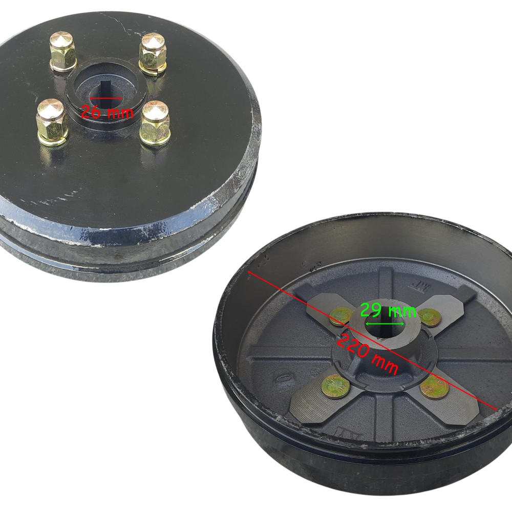 E-BİS 3 TEKERLİ ARKA GÖBEK 220 mm BİJONLU
